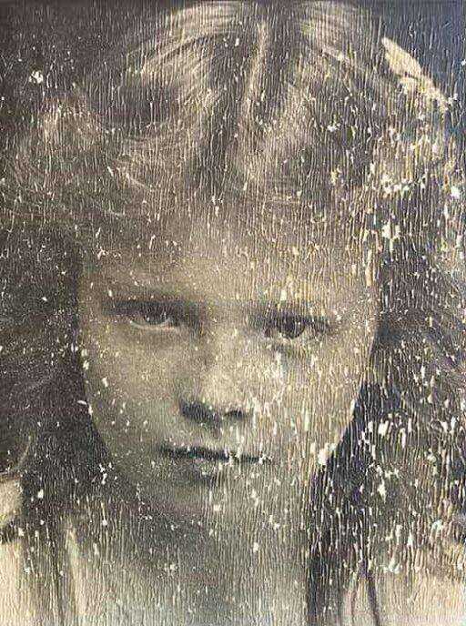 1947 wedding portrait before restoration