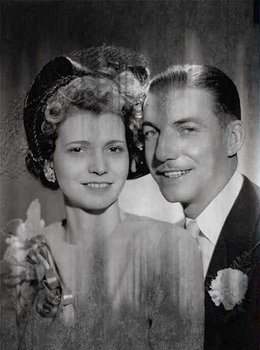 Family snapshot with color loss before restoration